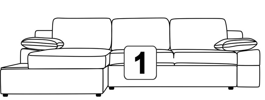 угловой диван Мути (ТМ Давидос), 1 категория, Дельфин, ППУ, Дерево, 3-х местный (150-190см), Ширина более 200см, левый (7), ДСП, мягкие