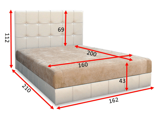 Ліжко Магнолія 160 1 категорія мебелева тканина (ТМ Віка)