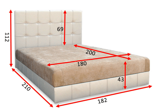 Кровать Магнолия 180 1 категория мебельная ткань (ТМ Вика)