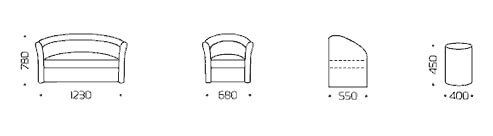 крісло Бонус (ТМ Style Group), 1 категорія, Нерозкладний, ППУ, Дерево, 1 місцевий (до 100см), Ширина до 150см, м'які